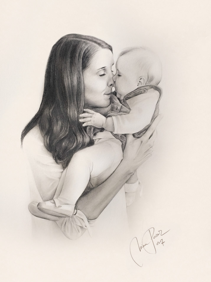 portret s svinčnikom/ogljem