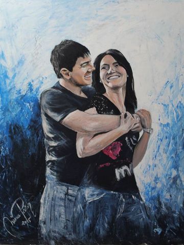 portret v tehniki akril