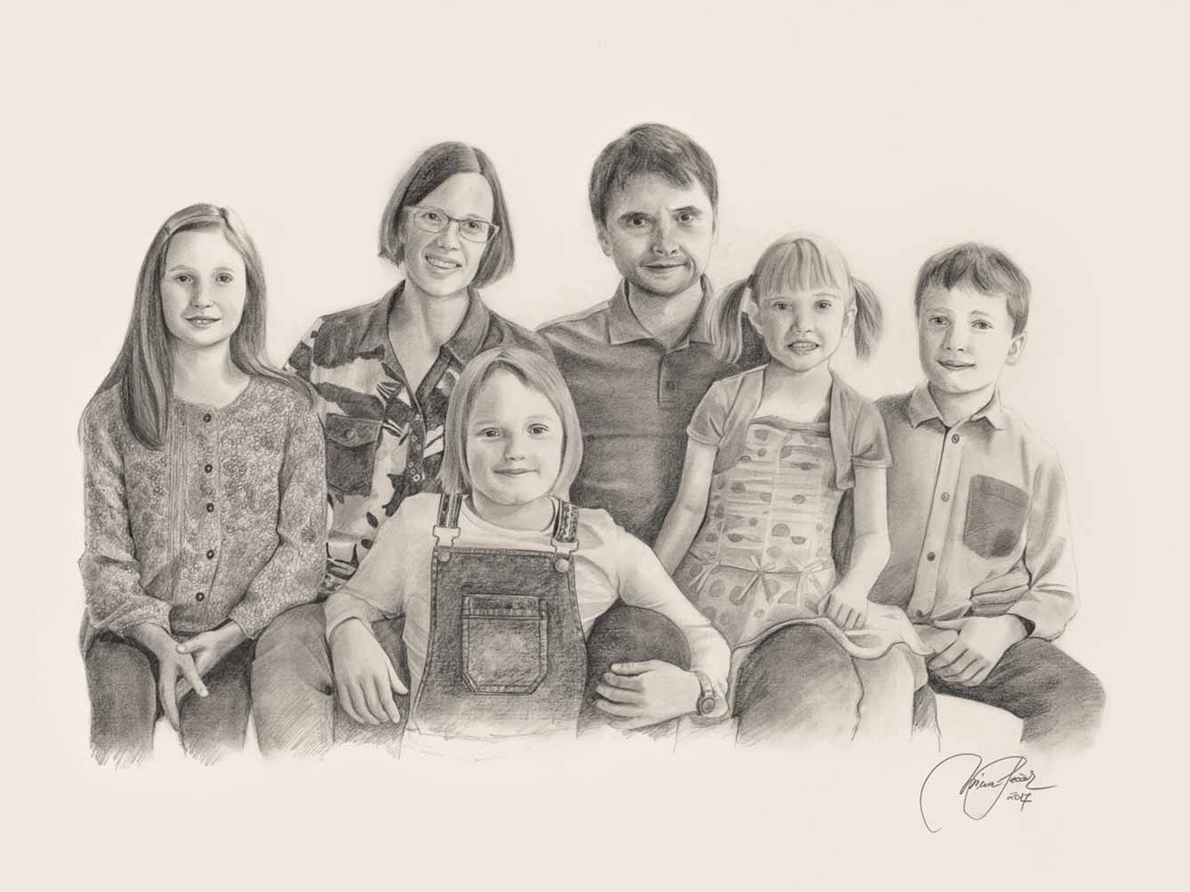 portret s svinčnikom/ogljem