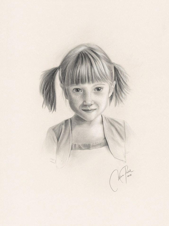 portret s svinčnikom/ogljem