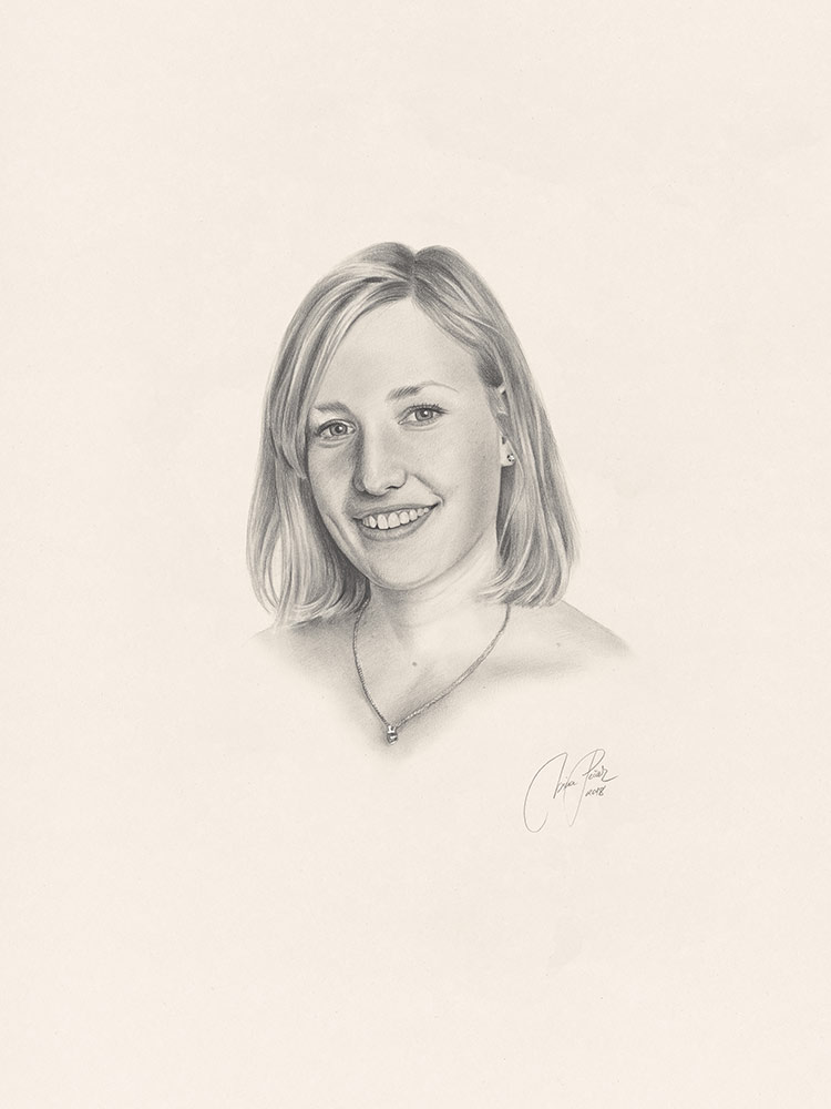 portret s svinčnikom/ogljem