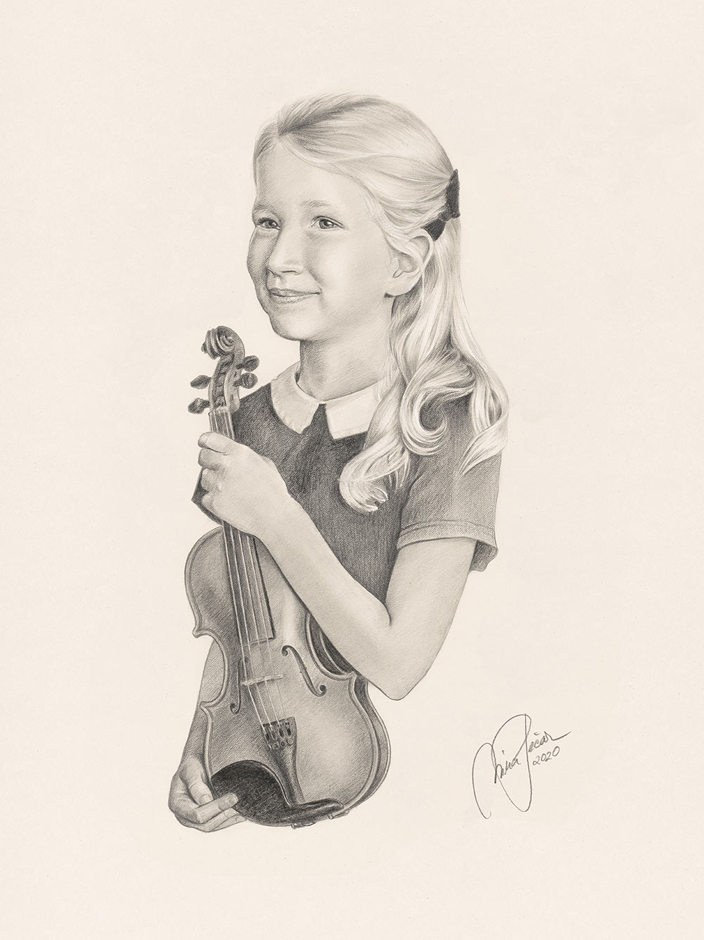 portret s svinčnikom/ogljem